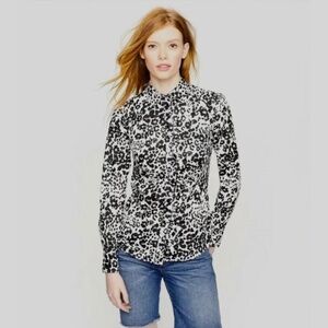 J Crew Long Sleeve Button Down Animal‎ Print